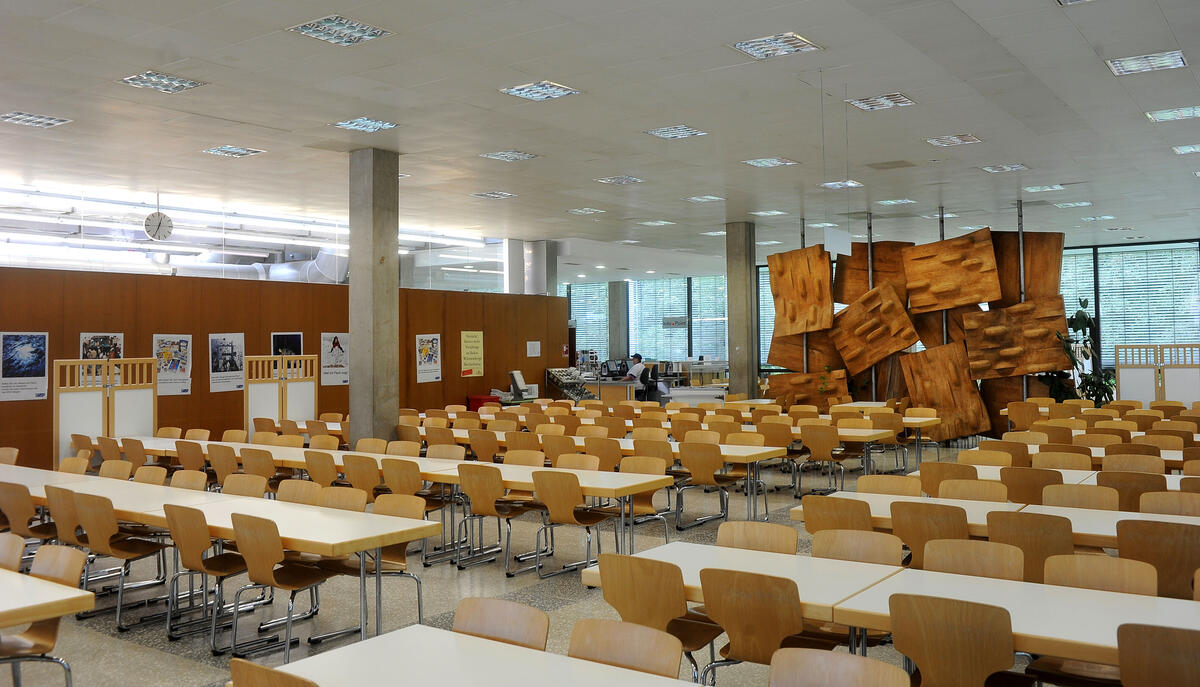 Seating of the dining room in the Mensa Ludwigsburg 